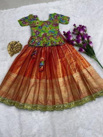 NEW LAUNCING KIDS LEHENGA CHOLI simmer silk Wholesale kids fashion market in Kolkata